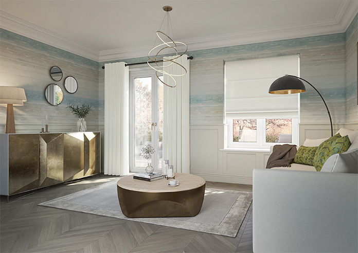 Ultra Luxe Velvet, White Lace - Twist&Fit Roman Blind - Image 6